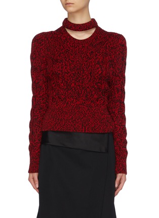 首图 - 点击放大 - ALEXANDER MCQUEEN - Cutout neck marled wool sweater