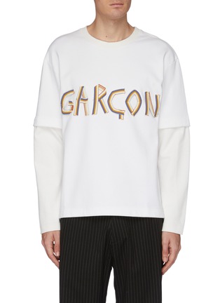 首图 - 点击放大 - GARÇON BY GÇOGCN - 仿两件式logo布饰拼贴纯棉T恤
