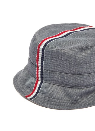 细节 - 点击放大 - THOM BROWNE - Fun Mix三色条纹斜纹布渔夫帽
