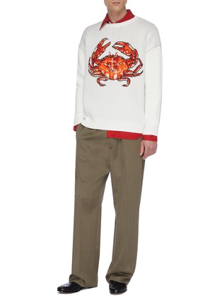 模特儿示范图 - 点击放大 - CASABLANCA - 螃蟹图案落肩袖针织衫