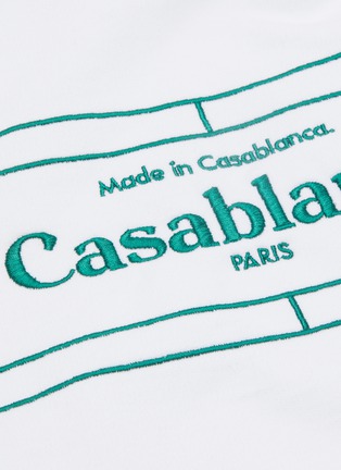  - CASABLANCA - 网球场品牌logo刺绣纯棉连帽卫衣