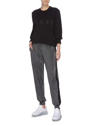 模特儿示范图 - 点击放大 - NO KA'OI - 闪粉品牌名称混棉卫衣