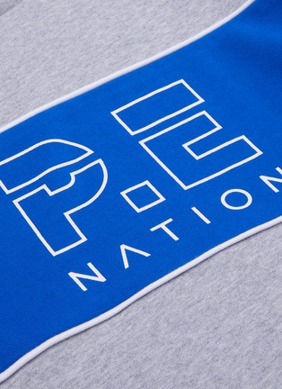  - P.E NATION - Sonic logo拼色条纹oversize纯棉卫衣