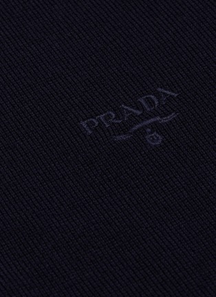  - PRADA - logo刺绣混初剪羊毛针织衫