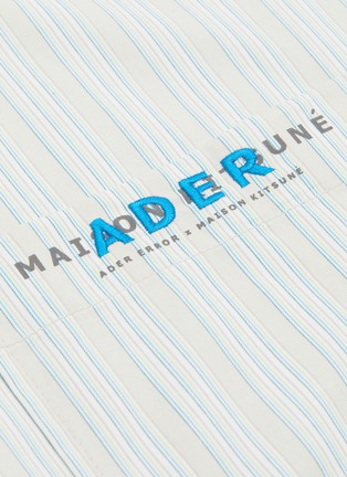  - MAISON KITSUNÉ - x ADER error搭叠品牌名称条纹纯棉衬衫