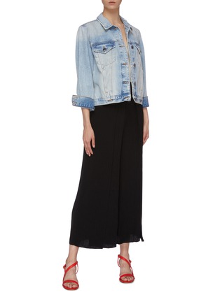 模特儿示范图 - 点击放大 - ALICE + OLIVIA - 'Elba' cupro wide leg pants