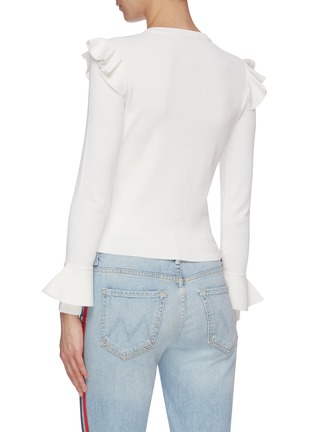 背面 - 点击放大 - ALICE + OLIVIA - 'Ruthy' ruffle shoulder flared cuff cardigan