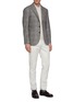 模特儿示范图 - 点击放大 - BRUNELLO CUCINELLI - 条纹布饰半开襟珠地布polo衫