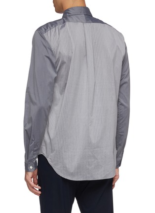 背面 - 点击放大 - NANAMICA - 拼接设计条纹混棉衬衫