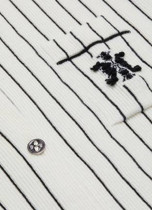  - BARRIE - logo条纹oversize羊绒针织衬衫