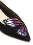 细节 - 点击放大 - SOPHIA WEBSTER - Bibi Butterfly幻彩蝴蝶绒面真皮平底鞋