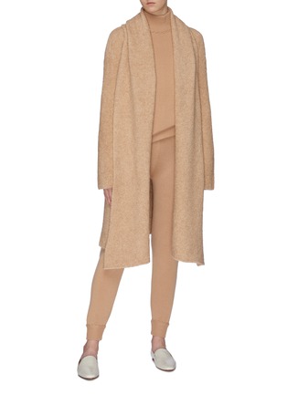模特儿示范图 - 点击放大 - THEORY - 混美丽诺羊毛及骆驼毛针织外套