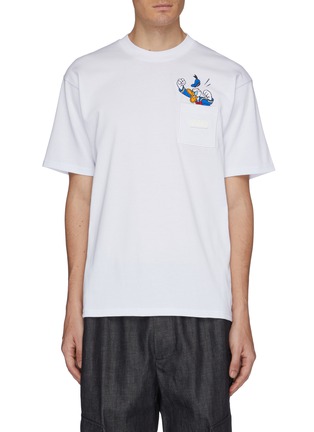 首图 - 点击放大 - GCDS - x Disney logo唐老鸭刺绣口袋T恤