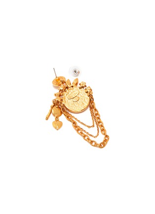 细节 - 点击放大 - OSCAR DE LA RENTA - 人造珍珠及仿水晶点缀黄铜链条钱币耳环