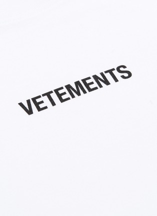 - VETEMENTS - logo印花洗水标签纯棉T恤