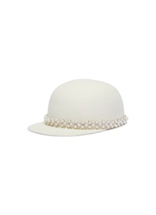 首图 - 点击放大 - GLADYS TAMEZ - Ines人造珍珠及仿水晶帽带毛毡短檐帽