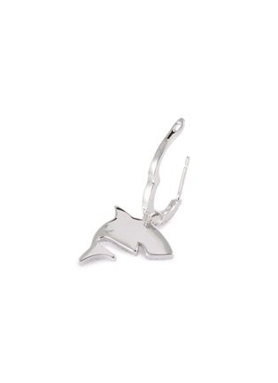 细节 - 点击放大 - HEFANG - 贝壳珍珠及锆石大白鲨不对称纯银耳环