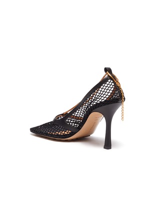  - BOTTEGA VENETA - 链条小牛皮拼接网眼布方头高跟鞋