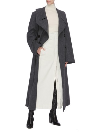 模特儿示范图 - 点击放大 - LEMAIRE - 双排扣混羊毛大衣