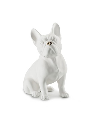 首图 –点击放大 - AVERY - 中号斗牛犬造型陶瓷雕塑－白色及金色
