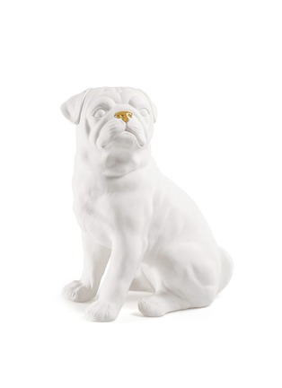 首图 –点击放大 - AVERY - 中号巴哥犬造型陶瓷雕塑－白色及金色
