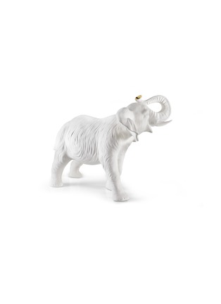 首图 –点击放大 - AVERY - 中号大象造型陶瓷雕塑－白色及金色