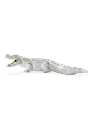 首图 –点击放大 - AVERY - 大号鳄鱼造型陶瓷雕塑－白色及金色