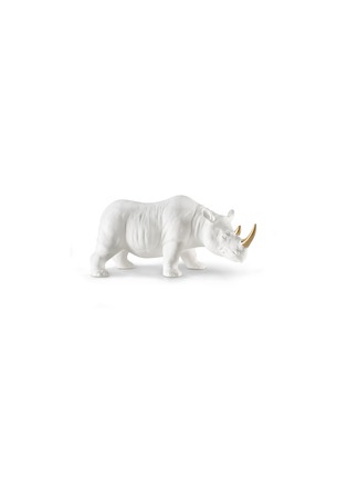 首图 –点击放大 - AVERY - 小号犀牛造型陶瓷雕塑－白色及金色