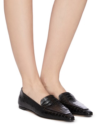 模特儿示范图 - 点击放大 - AEYDE - Aurora鳄鱼纹真皮乐福鞋