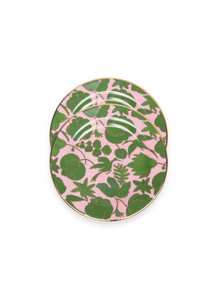 首图 –点击放大 - LA DOUBLEJ - x Ancap花鸟图案陶瓷甜品盘两件套－粉色及绿色