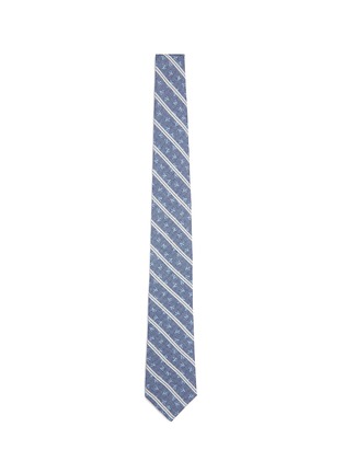 首图 - 点击放大 - ISAIA - 珊瑚图案斜条纹纯棉领带