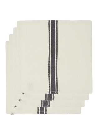 首图 –点击放大 - PONY RIDER - Admiral拼色条纹纯棉餐巾四件套－米色及黑色