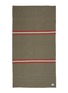 首图 –点击放大 - PONY RIDER - Scout刺绣围边条纹纯棉薄毯－橄榄绿色及红色