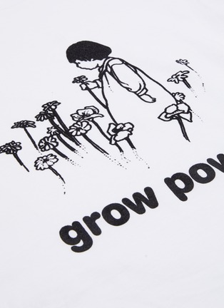  - STELLA MCCARTNEY - grow power人像花卉图案纯棉T恤