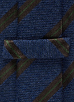 细节 - 点击放大 - STEFANOBIGI MILANO - Arno拼色条纹丝混羊毛领带