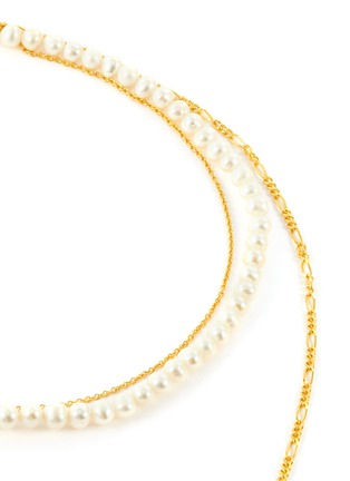 细节 - 点击放大 - BITTERSWEET - Pearl and Chain人造珍珠镀18k金链条双层项链