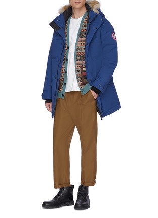 模特儿示范图 - 点击放大 - CANADA GOOSE - Emory郊狼毛边饰连帽绗缝羽绒派克大衣