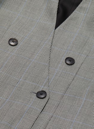 细节 - 点击放大 - BALENCIAGA - V领双排扣格纹西服式初剪羊毛连衣裙