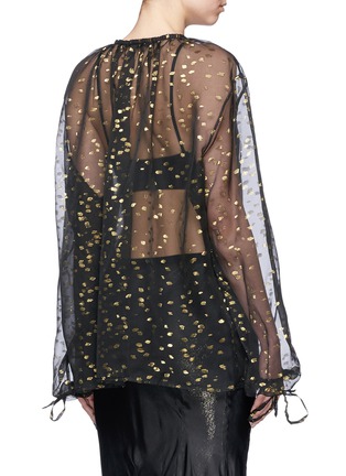 背面 - 点击放大 - HAIDER ACKERMANN - 金线波点系带透视衬衫