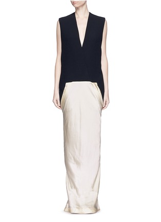 首图 - 点击放大 - HAIDER ACKERMANN - 围裹式缎面拼接真丝连衣裙