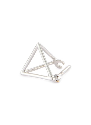 细节 - 点击放大 - SHIHARA - 'Triangle' 18k white gold pyramid single earring – 10mm