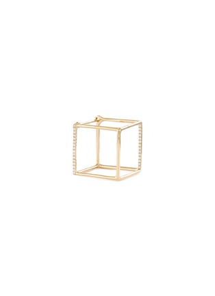 首图 - 点击放大 - SHIHARA - 'Square' diamond 18k yellow gold cube single earring – 15mm