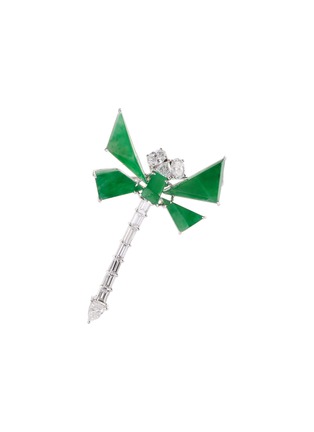 首图 - 点击放大 - SAMUEL KUNG - Diamond jade 18k white gold brooch