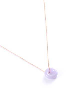 细节 - 点击放大 - SAMUEL KUNG - Jade disc pendant 18k rose gold necklace