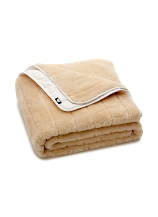 首图 –点击放大 - SHLEEP - The ShleepSkin™特大双人床美丽诺羊毛绒毛毯－米色及白色