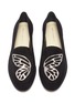 细节 - 点击放大 - SOPHIA WEBSTER - Butterfly翅膀点缀绒面真皮乐福鞋