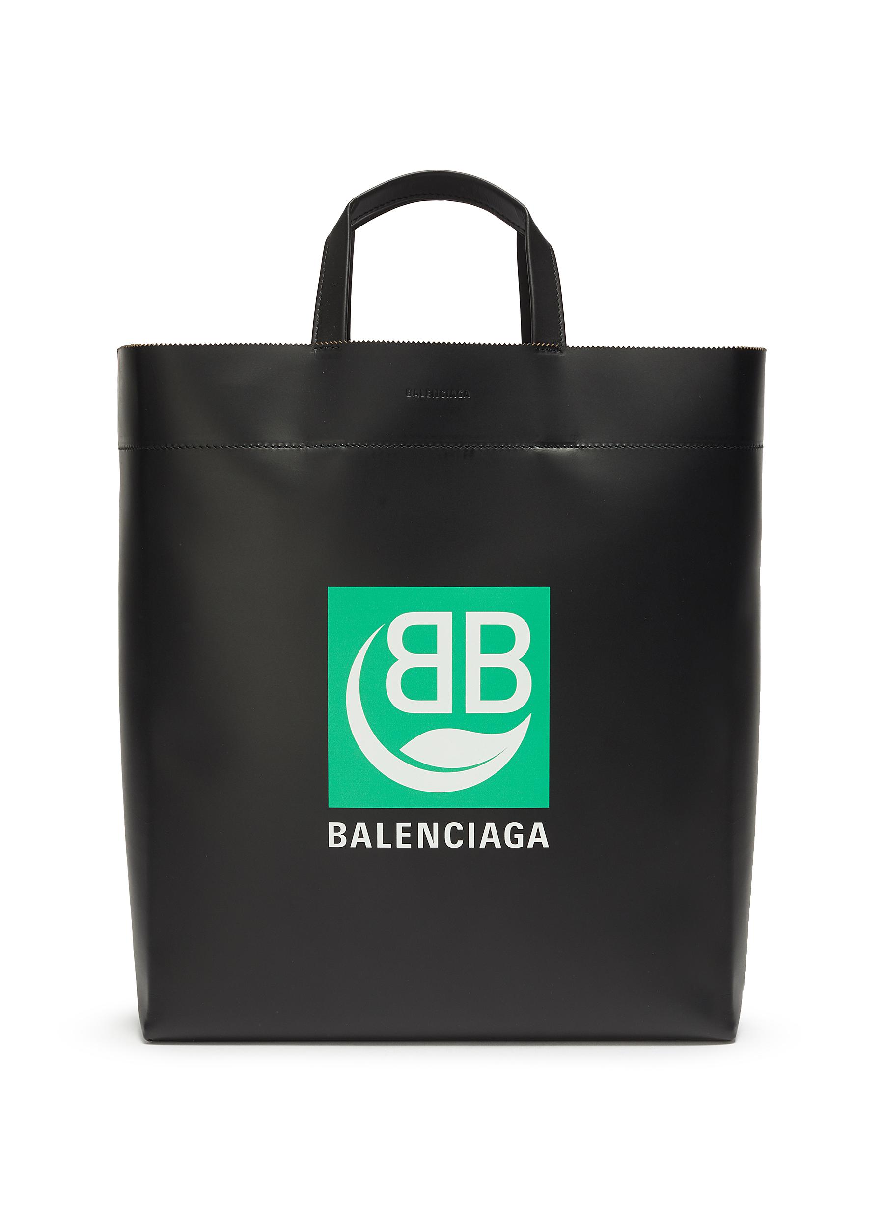 BALENCIAGA BB logo中号真皮托特包