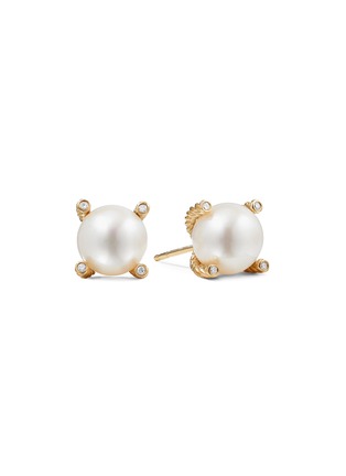 首图 –点击放大 - DAVID YURMAN - Diamond freshwater pearl 18k yellow gold stud earrings