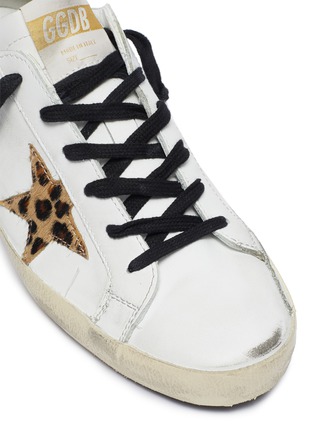 细节 - 点击放大 - GOLDEN GOOSE - Superstar豹纹五角星真皮运动鞋