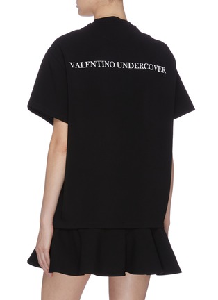 背面 - 点击放大 - VALENTINO GARAVANI - x UNDERCOVER玫瑰剪影印花荷叶边裙摆T恤裙
